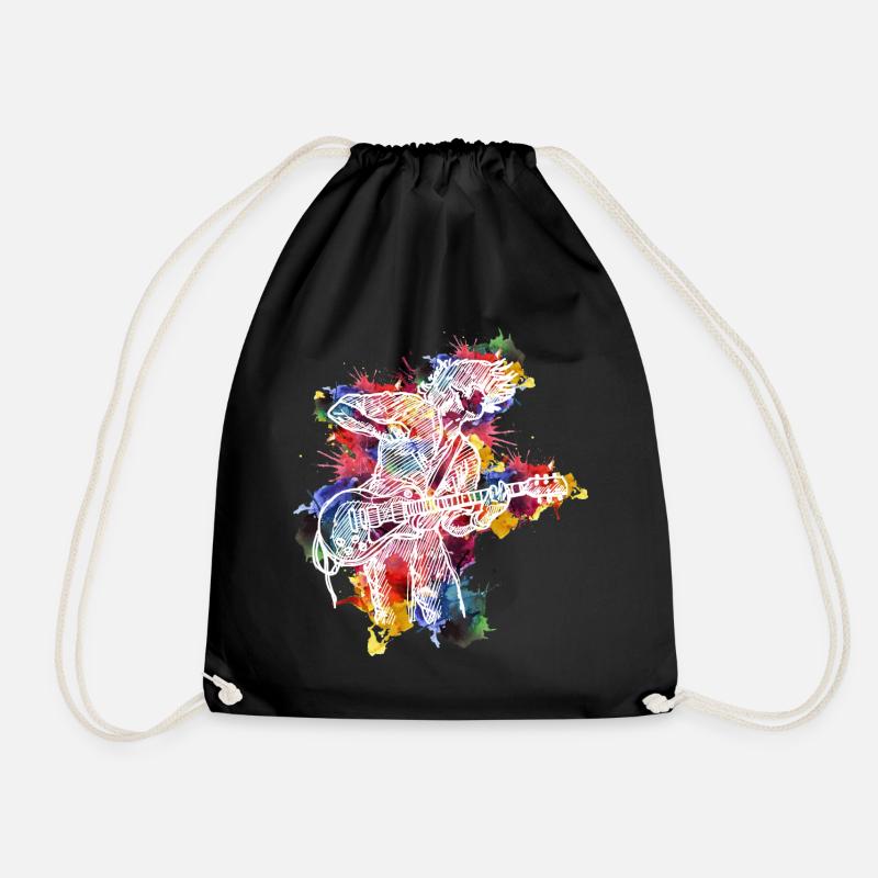 guitar - Drawstring Bag - black