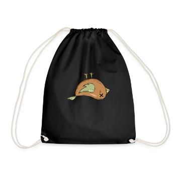 dead bird bird dying - Drawstring Bag - black - Front