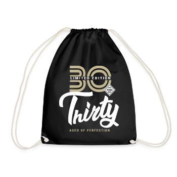 30 Jahre dreißig Geburtstagsgeschenk 30 Jahre - Turnbeutel - Schwarz - Vorne