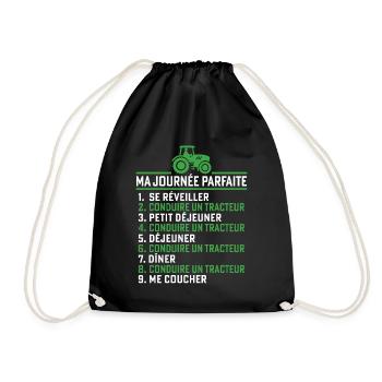 Ma journée parfaite conduire un tracteur - Sac de sport léger - noir - Devant