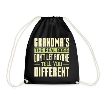 Grandma’s Hugs Are Like A Warm Blanket - Drawstring Bag - black - Front