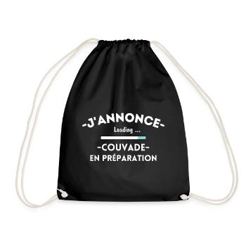 Futur papa humour cadeau, Couvade loading - Sac de sport léger - noir - Devant