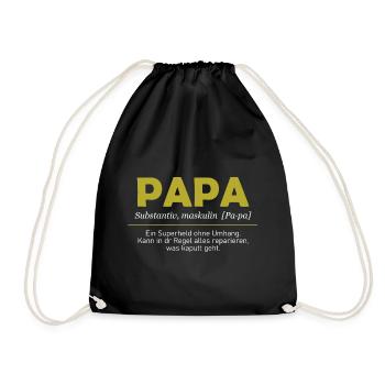 Papa Superheld Duden - Turnbeutel - Schwarz - Vorne