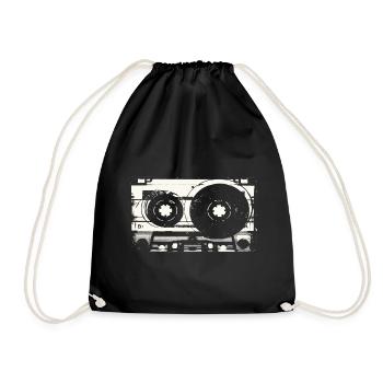 Cassette Tape Vintage Graphic - Drawstring Bag - black - Front