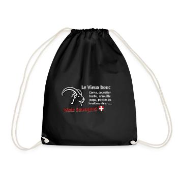 le vieux bouc savoyard cornu - Sac de sport léger - noir - Devant