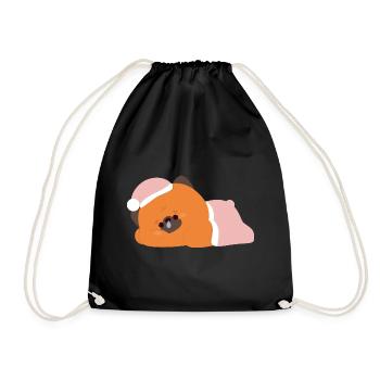 Tired German Shepherd - Drawstring Bag - black - Front