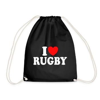 I Love Rugby Rugbyman Sport Rugby - Drawstring Bag - black - Front