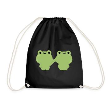 Frosch-Pärchen - Turnbeutel - Schwarz - Vorne
