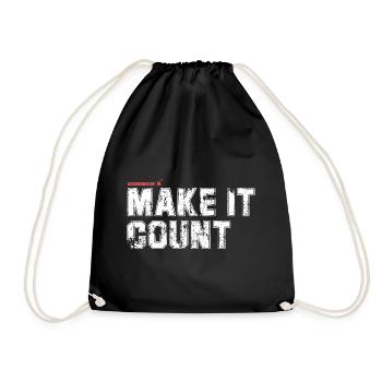 Make it count - Workout Design - Drawstring Bag - black - Front