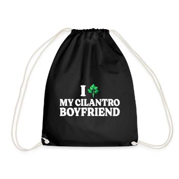 Humor loves cilantro I love cilantro - Drawstring Bag - black - Front