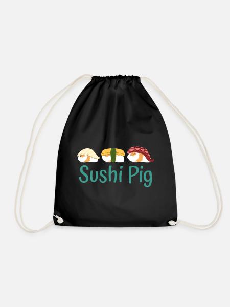 Sushi Guinea Pig - Drawstring Bag - black