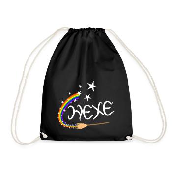 Regenbogen Hexe - Turnbeutel - Schwarz - Vorne