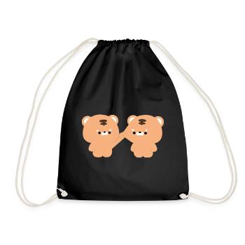 Couple de tigres - Sac de sport léger - noir - Devant