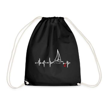 SAILING - Heartbeat - Water Sports - Drawstring Bag - black - Front