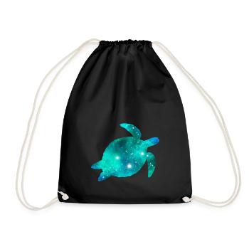 Galaxy Turtle - Drawstring Bag - black - Front