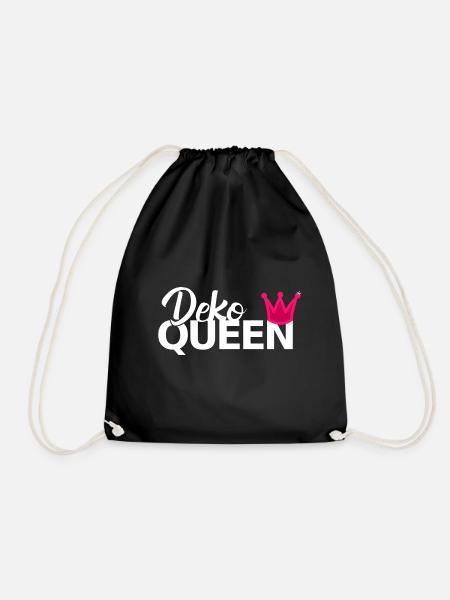 Dekorieren Deko Queen Krone Fun Spruch - Turnbeutel - Schwarz