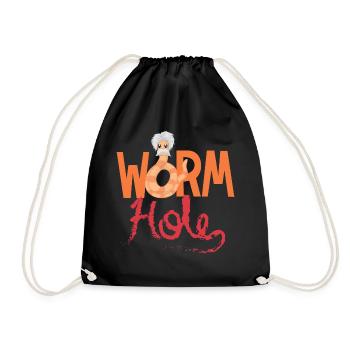 Wurm Würmchen Haare Bart Spruch lustig Geschenk - Turnbeutel - Schwarz - Vorne