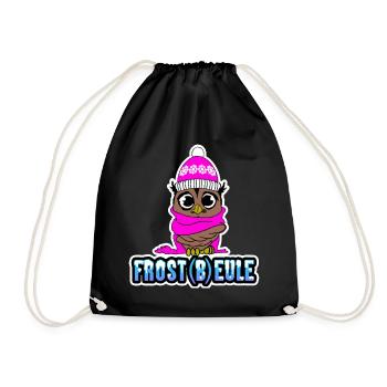 Frost (b) owl - Freezing owl - Drawstring Bag - black - Front