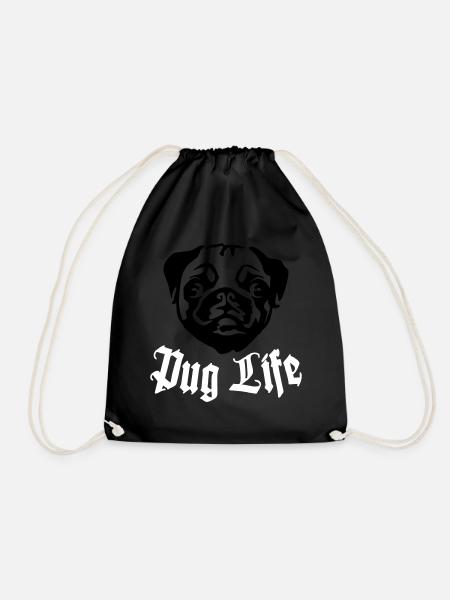 Pug Life - Drawstring Bag - black