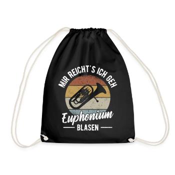 Orchester Horn Musiker Euphonium Blasmusik - Turnbeutel - Schwarz - Vorne