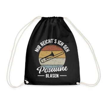 Posaunist Musiker Posaune Orchester Blasmusik - Turnbeutel - Schwarz - Vorne