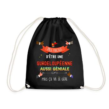 Citation Femme Géniale et Guadeloupéenne - Sac de sport léger - noir - Devant