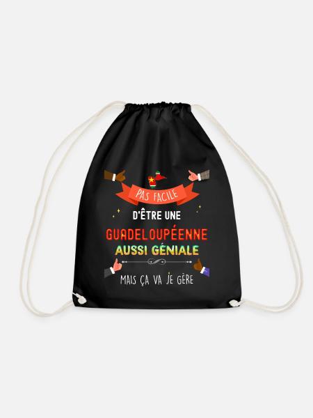 Citation Femme Géniale et Guadeloupéenne - Sac de sport léger - noir