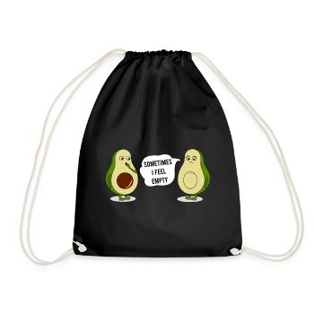Avocado Sometimes I Feel Empty Graphic - Drawstring Bag - black - Front