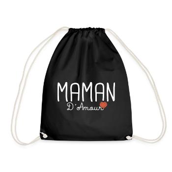 maman d amour T shirt famille - Sac de sport léger - noir - Devant