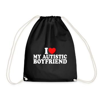 J'adore Copain Autiste J'aime Petit Ami Autiste - Sac de sport léger - noir - Devant