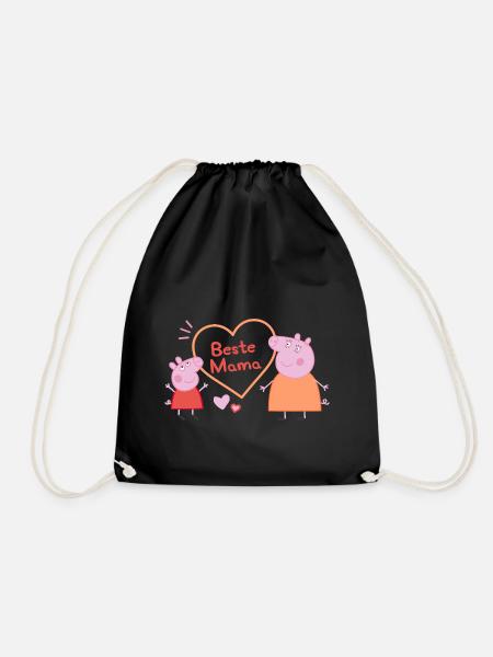 Peppa Pig Design Best Mom - Drawstring Bag - black