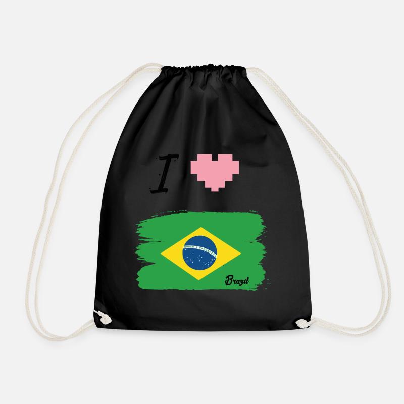 ♡ J'aime le Brésil T-shirt - Sac de sport léger - noir