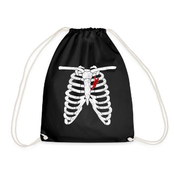 Handball Handballer Geschenk Geschenkidee - Turnbeutel - Schwarz - Vorne