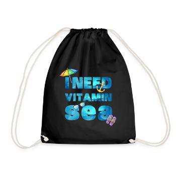 I need vitamin sea Beach - Drawstring Bag - black - Front