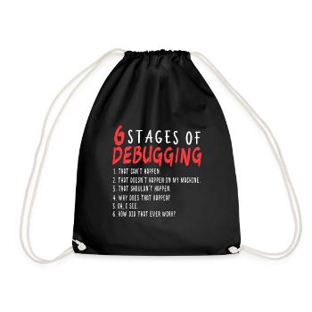 Debugging Definition Programmer I Troubleshooting - Drawstring Bag - black - Front