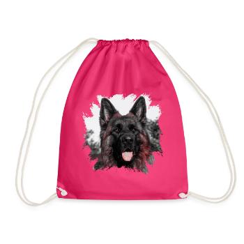 Schäferhund - Turnbeutel - Fuchsia - Vorne