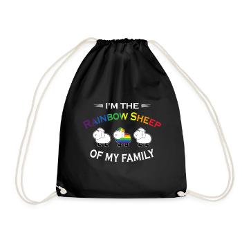 I'm the Rainbow Sheep of my Family LGBT GAY Queer - Drawstring Bag - black - Front