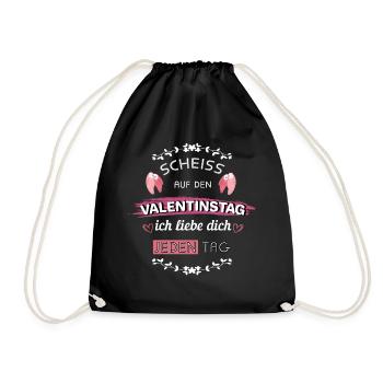 Valentinstag ich Liebe dich Spruch Frauen Geschenk - Turnbeutel - Schwarz - Vorne