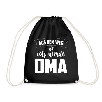Aus dem Weg Ich werde Oma Baby - Turnbeutel - Schwarz - Vorne