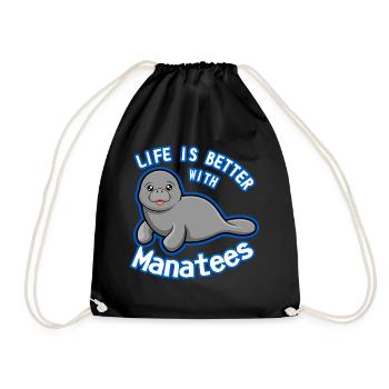 La vie avec les lamantins animaux marins mignons - Sac de sport léger - noir - Devant