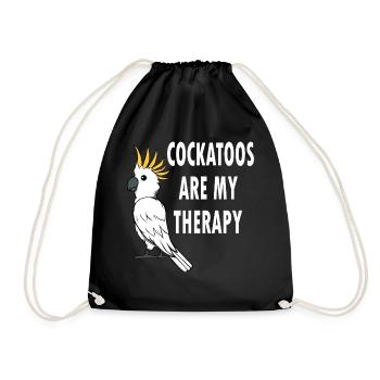 Kakadus als Therapie Cute Sittich Exotisches Tier - Turnbeutel - Schwarz - Vorne
