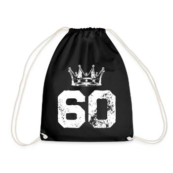 60 Number crown - Drawstring Bag - black - Front