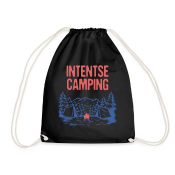 InTENTse Camping Wildlife Camper Outdoor Camp - Drawstring Bag - black - Front