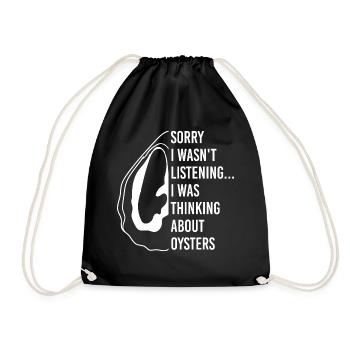 Pensez aux huîtres et au vin Délicieux fruits de - Sac de sport léger - noir - Devant