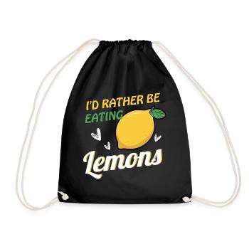 Eating Lemons Ironic Quote Summer Citrus - Drawstring Bag - black - Front