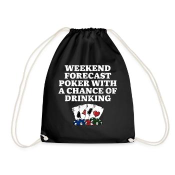 Weekend Forecast Poker Drinking Beer Lover Poker - Drawstring Bag - black - Front