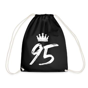 95 Number crown - Drawstring Bag - black - Front