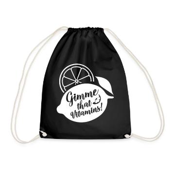 Gimme Vitamins Ironic Sommerlimonadensaft - Turnbeutel - Schwarz - Vorne
