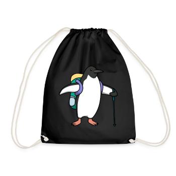 Nette Pinguine Wanderer Adventure Mountains - Turnbeutel - Schwarz - Vorne