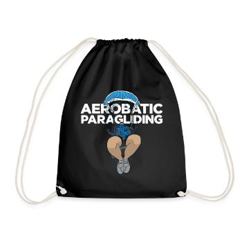 Aerobatic Paragliding white - Turnbeutel - Schwarz - Vorne